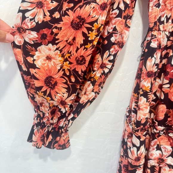 Rachel Parcell Floral Tiered Midi Dress Womens 6 Spring Easter Peasant - Picture 5 of 11